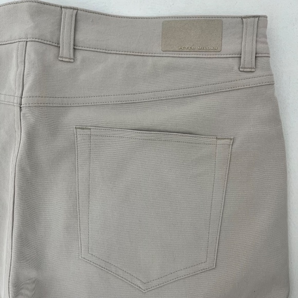Peter Millar EB66 Mens 36x32 Chino Pants Khaki Beige Classic Fit 2-Way Stretch - Picture 7 of 14